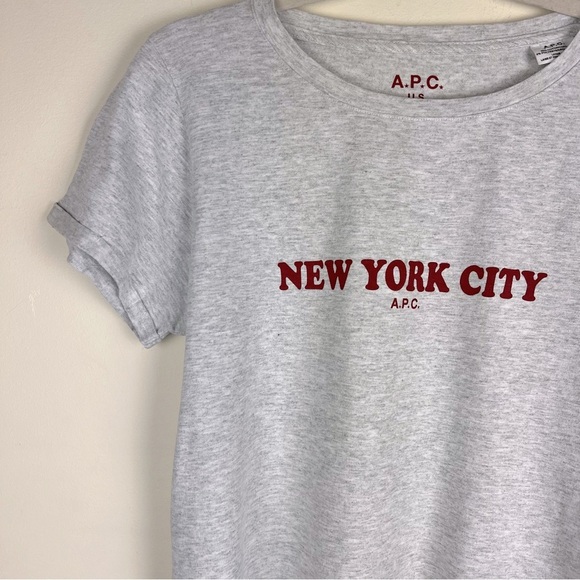 A.P.C. | Hip Euro Style Streetwear New York City T Shirt Heathered Grey | L - Picture 9 of 16